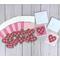 A valentine card making kit to make 12 mini valentines with cardstock, fabric and burlap heart embellishments, and cards and envelopes.